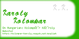 karoly kolompar business card